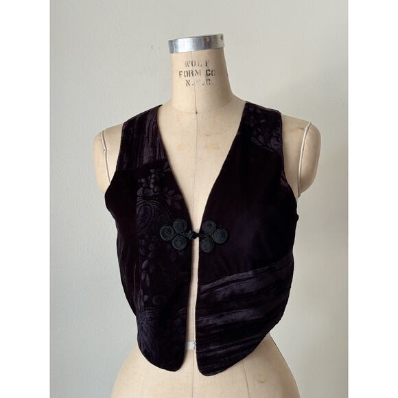 Vintage The Limited Deepest Purple Velvet Vest - Picture 3 of 5